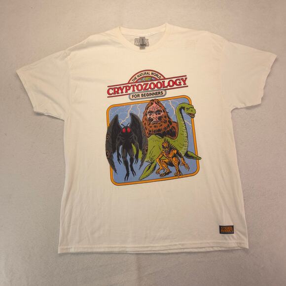 Steven Rhodes Cryptozoology Crew Neck Shirt Mens Size Extra Large XL White - Picture 2 of 9